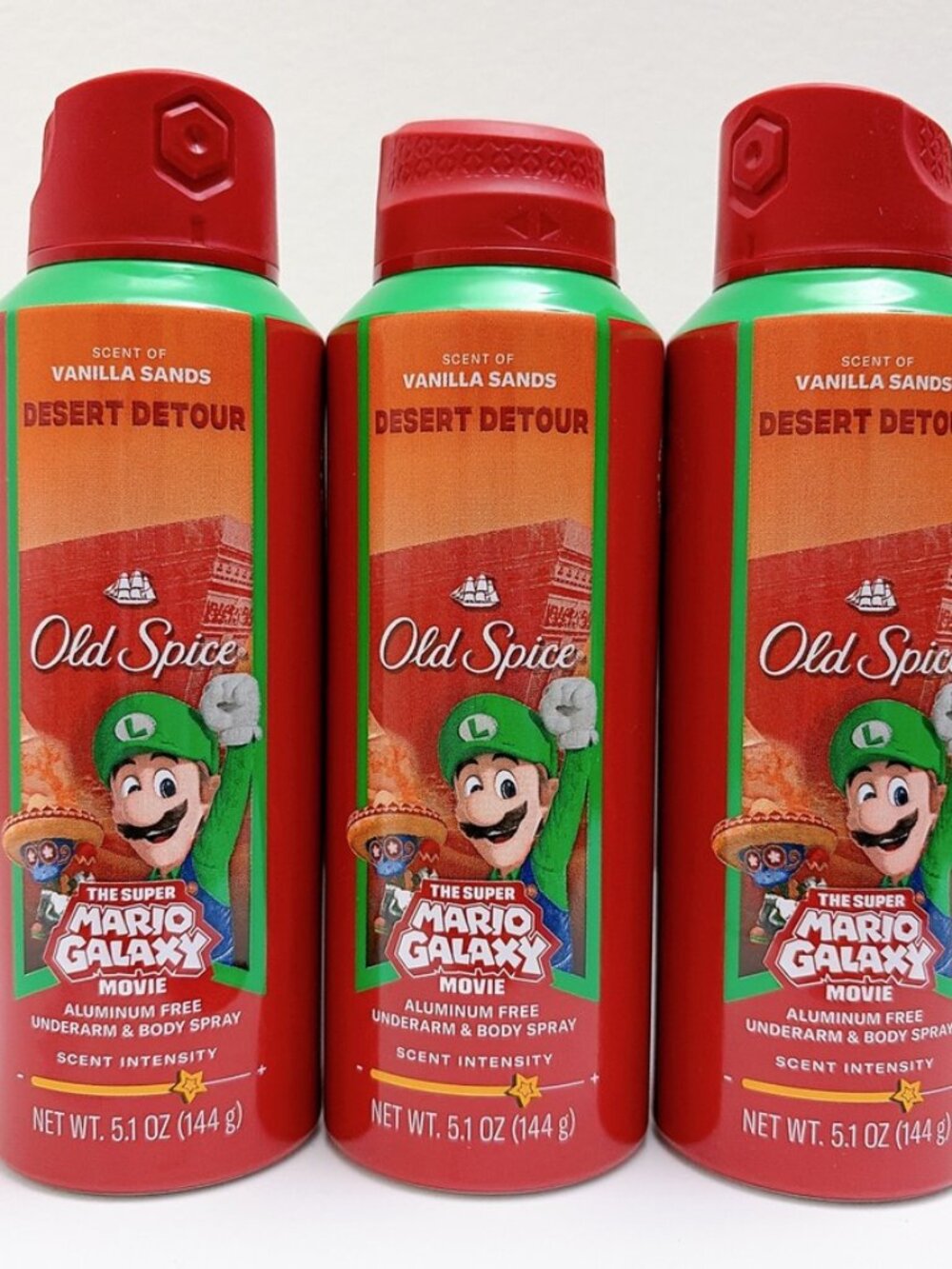 3x Old Spice Super Mario Galaxy 24/7 Odor Control Aluminum-Free Deodorant Spray